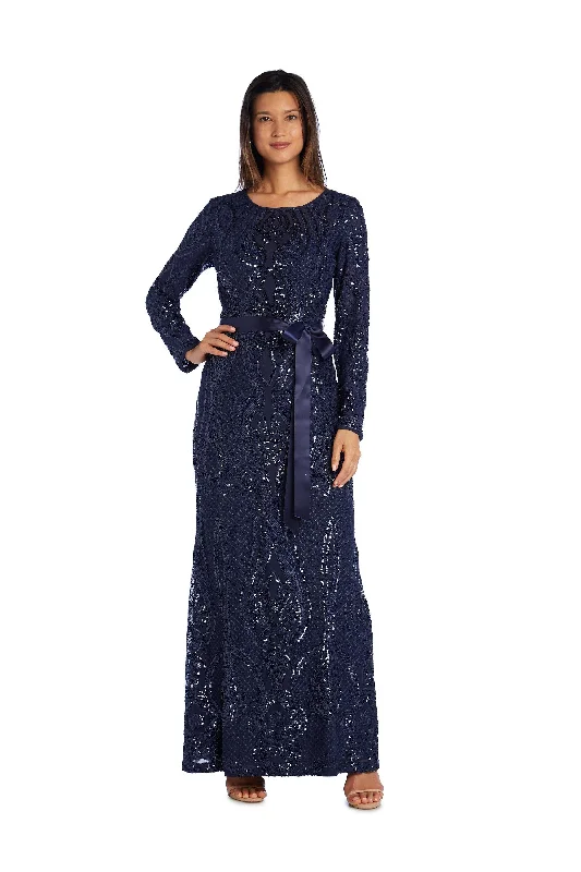 Silk wedding dresses with a smooth and luxurious feel​ R&M Richards 5726P Long Formal Petite Evening Dress