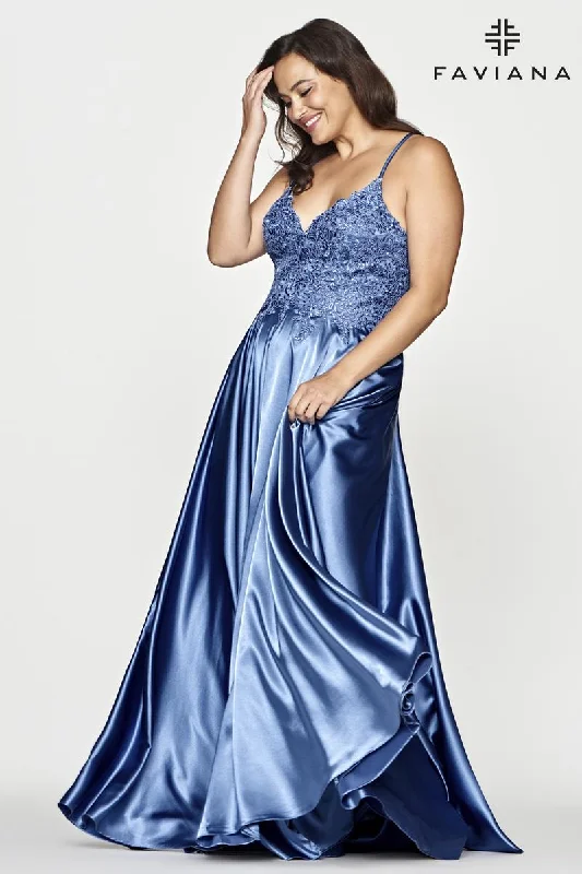 Mini dresses with polka dot patterns Faviana Plus Sizes Dress 9498