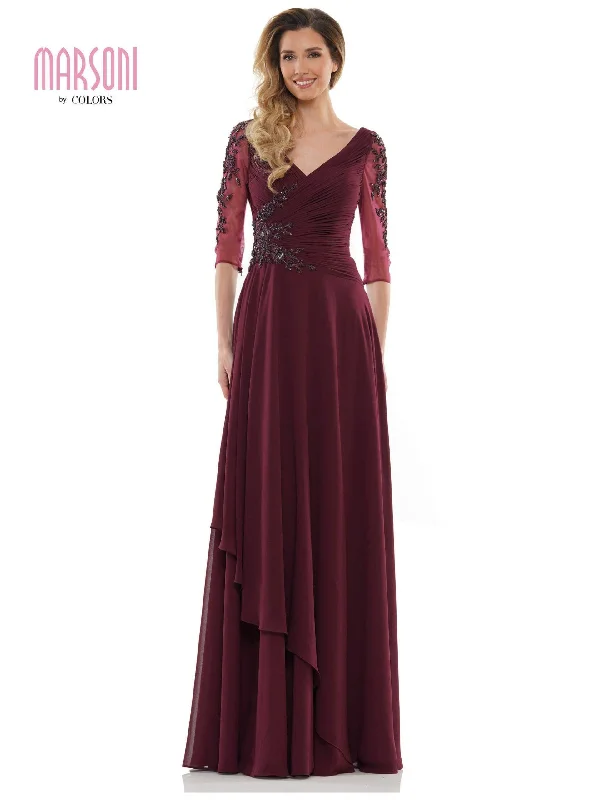 Strapless tulle wedding dresses for a fairy - tale feel​ Marsoni Mother of the Bride Long Chiffon Dress 1135