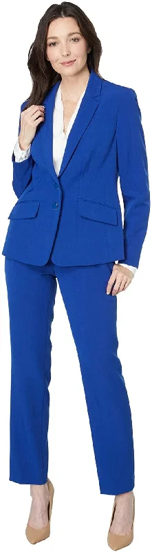 Plus size maternity dress for curvy moms - to - be Le Suit Formal Notched Collar Two Piece Pant Suit