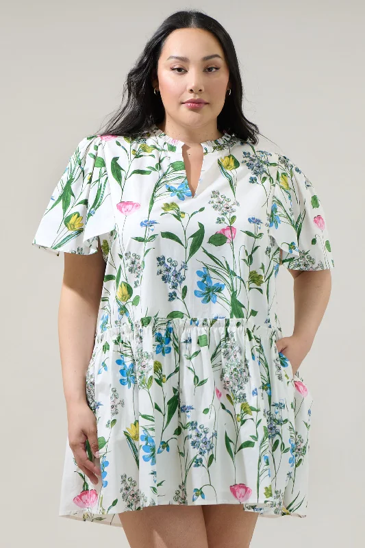 Bamboo - Fiber Casual Dresses for an Eco - Friendly Option​ Clove Garden Floral Rock A By Trapeze Mini Dress Curve