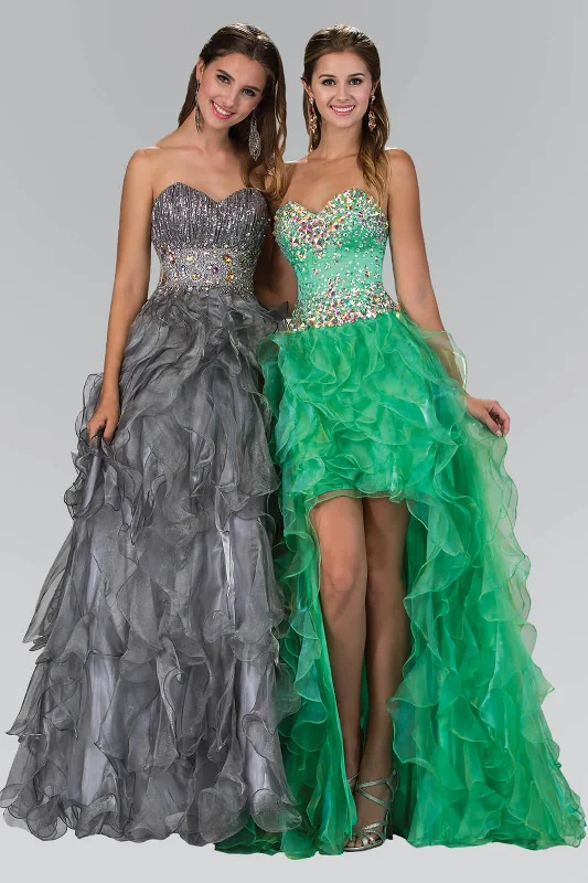 Empire waist wedding dresses with beaded bodices​ Strapless Long Prom Dress Formal Evening Gown