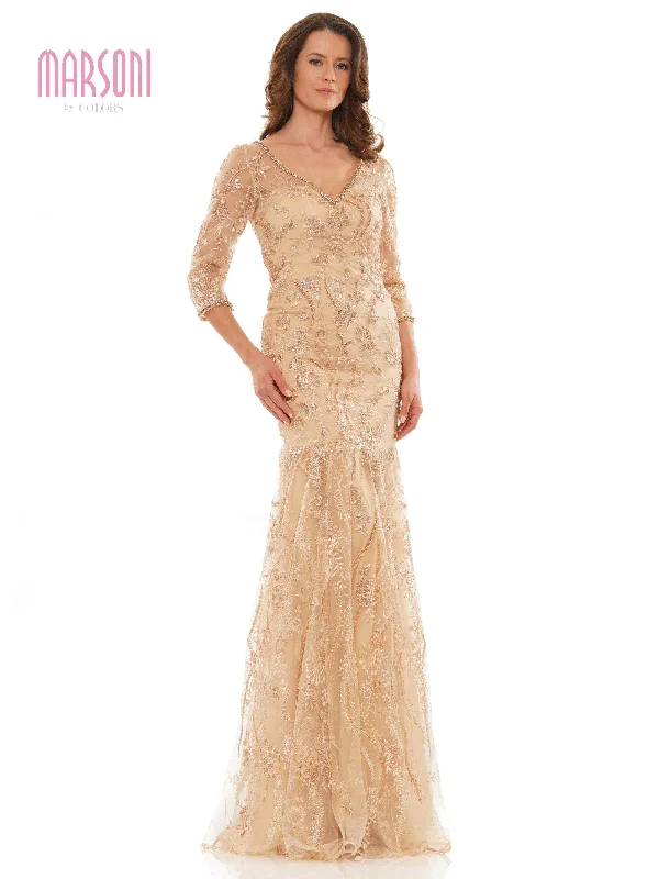 Maternity dress for a baby's first visit to the wildlife sanctuary Marsoni Long Mother of the Bride Lace Gown 1193