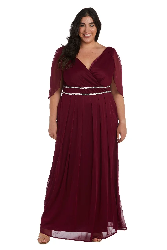 Ballroom - ready wedding dresses with a large skirt​ R&M Richards 2770W Long Plus Size Capelet Dress
