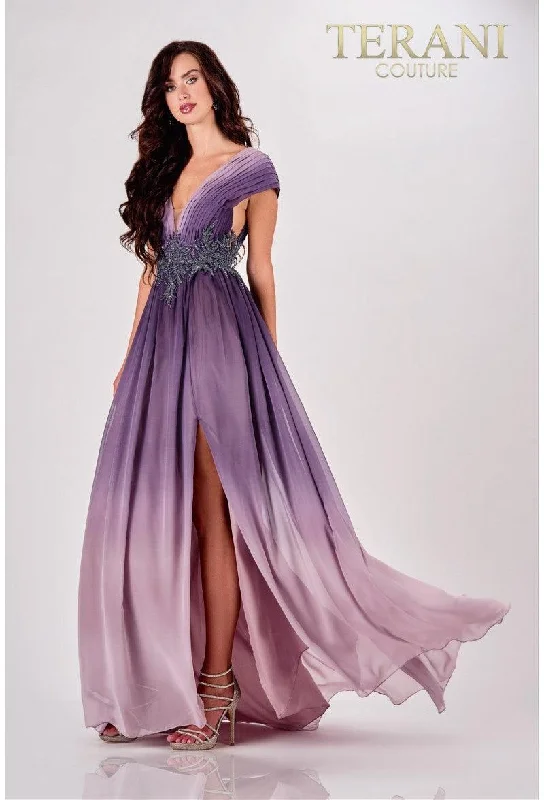 Maternity dress for a baby's first visit to the children's garden Terani Couture 2027M3091 Prom Long Evening Dress