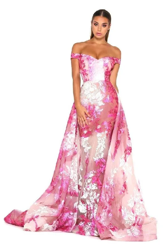 Maternity dress for a baby's first visit to the wildlife sanctuary Portia And Scarlett CAROLINE GOWN Long Prom Dress