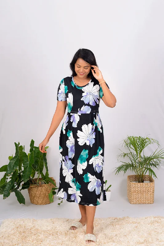 Maternity dress for a baby's first visit to the ballet Midi Shan Flower Ultra Light Weight