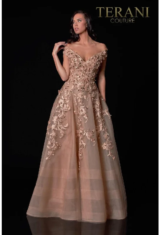 Maternity dress for a baby's first visit to the vineyard Terani Couture 2111M5265D Formal Evening Long Dress
