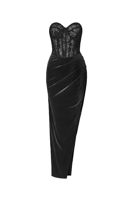 Midi dresses with tassel accents for a bohemian and free - spirited style Kiera Asymmetric Draped Velvet Ankle Length Dress Midi dresses with tassel accents for a bohemian and free - spirited style Kiera Asymmetric Draped Velvet Ankle Length Dress