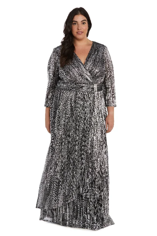 Empire - line wedding dresses with a ruffled skirt​ R&M Richards 2761W Plus Size Long Formal Dress