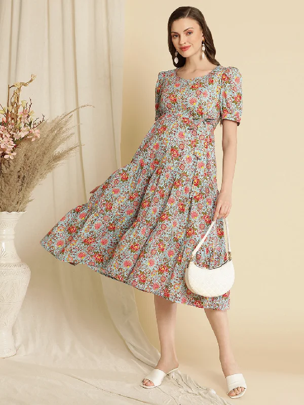 Maternity dress for a baby's first visit to the concert Pregnancy Cotton Dress
