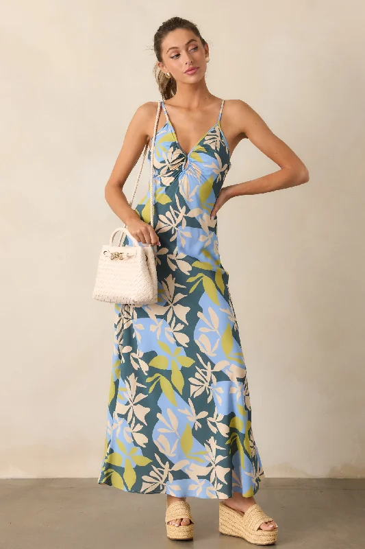 Metallic - Accented Casual Dresses for a Shiny Finish​ MINKPINK Artistic Garden Green Maxi Dress