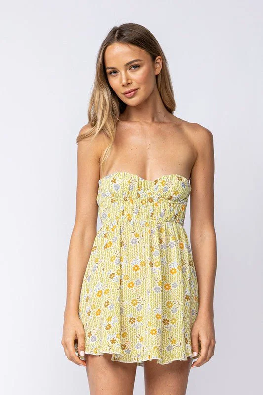 Off - Shoulder Casual Dresses for a Feminine Touch​ Sadie Olive Floral Strapless Mini Dress