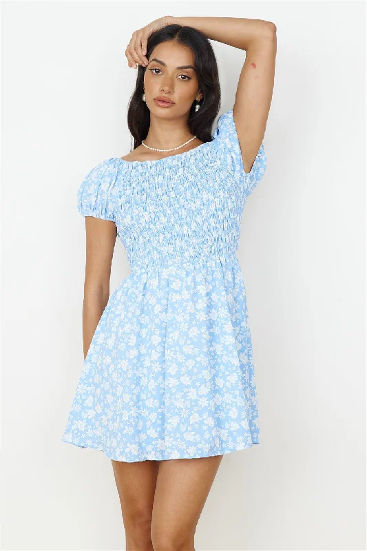 Mini dresses with puff sleeves for a vintage look Like A Bluebird Dress