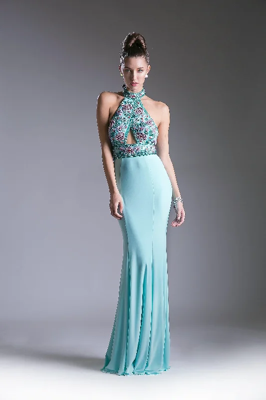 Empire - line wedding dresses with a ruffled skirt​ Cinderella Divine CR770 Sexy Long Fitted Evening Gown Formal Dress