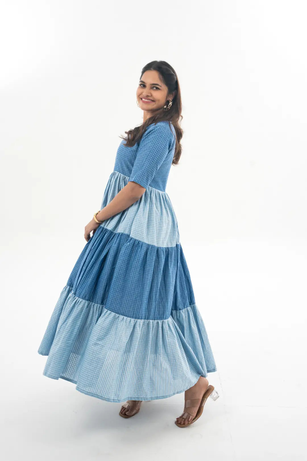 A - line maternity dress for a flattering fit Skyline Tierd Feeding Dress