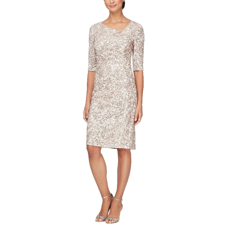 Nursing friendly maternity dress for breastfeeding Alex Evenings AE81122429 Short Cocktail Sequins Dress