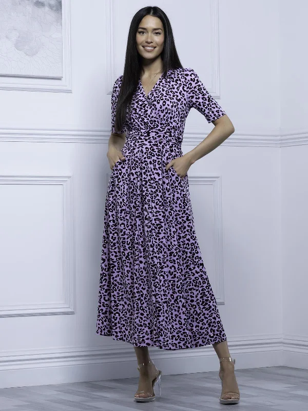 Midi dresses with puff sleeves for a vintage - inspired look Jolie Moi Selene Printed Maxi Dress, Light Pink Midi dresses with puff sleeves for a vintage - inspired look Jolie Moi Selene Printed Maxi Dress, Light Pink