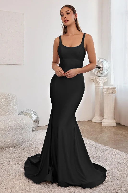Illusion - neck wedding dresses with delicate lace​ Cinderella Divine CD2219 Long Mermaid Prom Dress