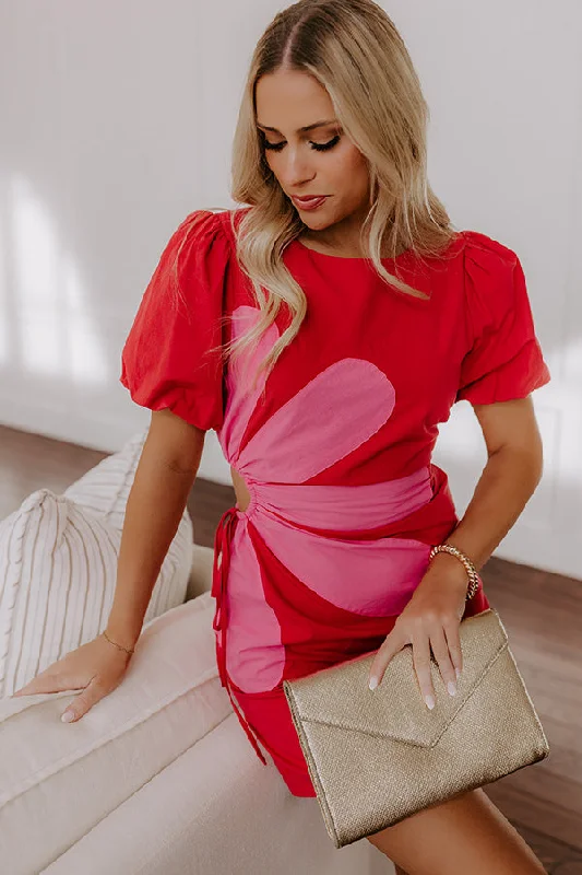 Mini dresses with fringe for a bohemian style Make A Statement Cut Out Mini Dress in Red