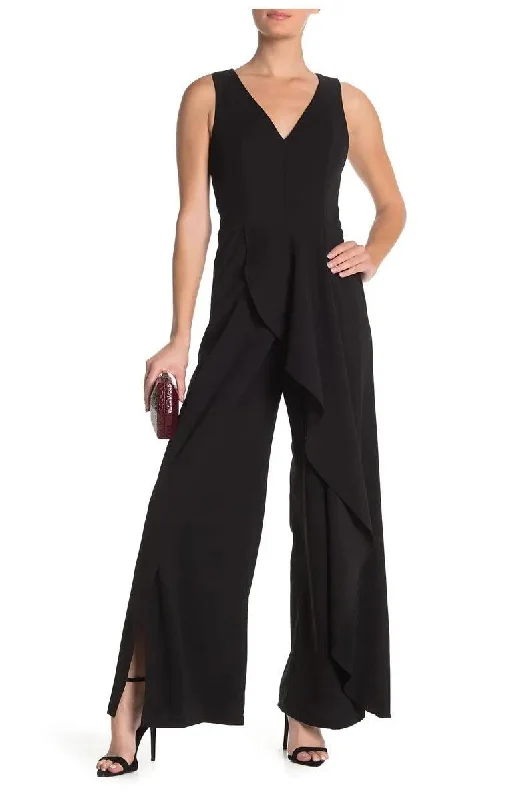 Maternity dress for a baby's first visit to the circus Marina Long Formal Sleeveless Ruffled Jumpsuit