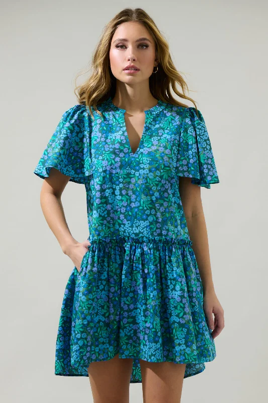 Washable Casual Dresses for Convenient Cleaning​ Midnight Floral Rock A By Trapeze Mini Dress