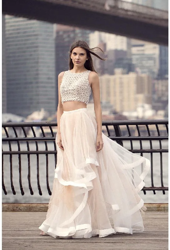 Long - train wedding dresses with a sweep train option​ Terani Couture 1811P5737 Two Prom Long Dress