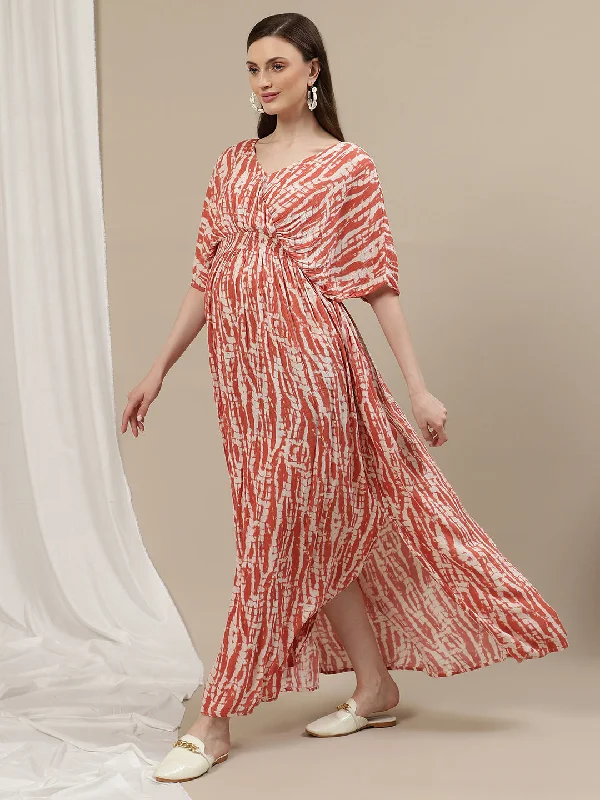 Maternity dress for work in a professional style Tie Dye maternity Kaftan Gown