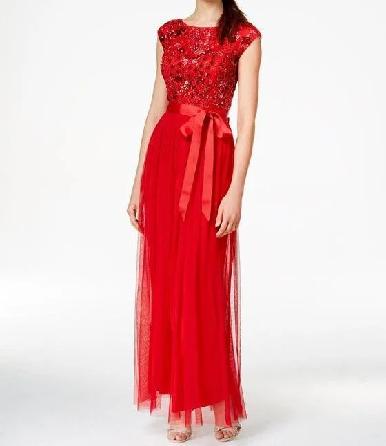 Appliqued wedding dresses with 3D floral designs​ Patra Long Formal Evening Party Gown