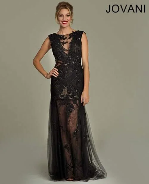 Silk wedding dresses with a smooth and luxurious feel​ Jovani 92809 Sleeveless Long Prom Dress