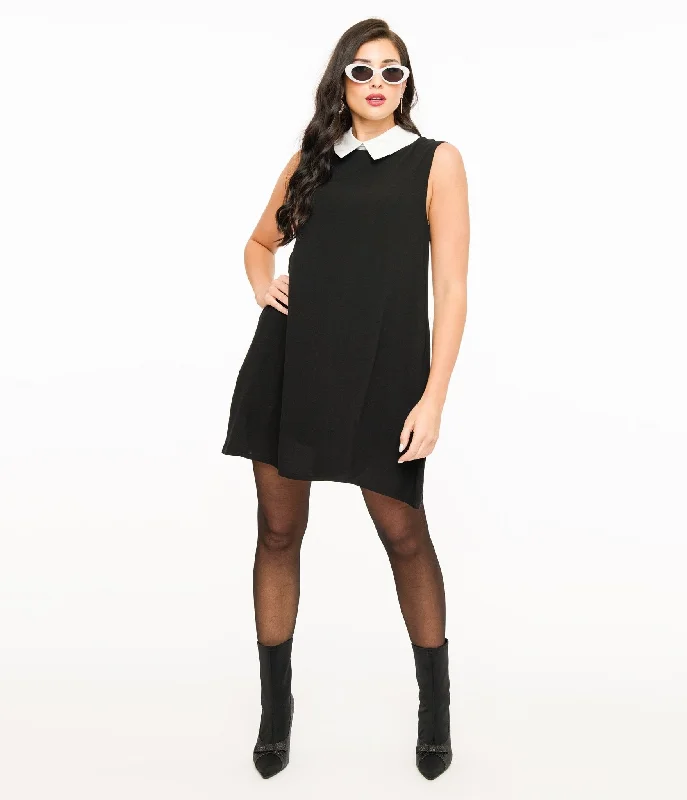  Black & White Collar Mini Dress