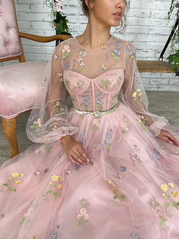 Mini dresses with abstract prints for an artistic look Pastel Castle Corset Gown