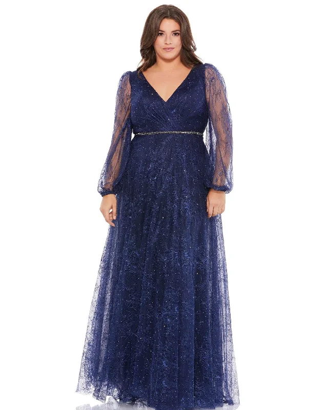 Ballroom - ready wedding dresses with a large skirt​ Mac Duggal Fabulous Long Plus Size Dress Sale