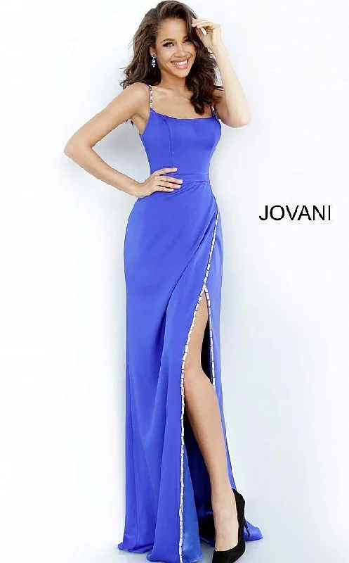Strapless tulle wedding dresses for a fairy - tale feel​ Jovani 02720 Long Spaghetti Strap Prom Dress
