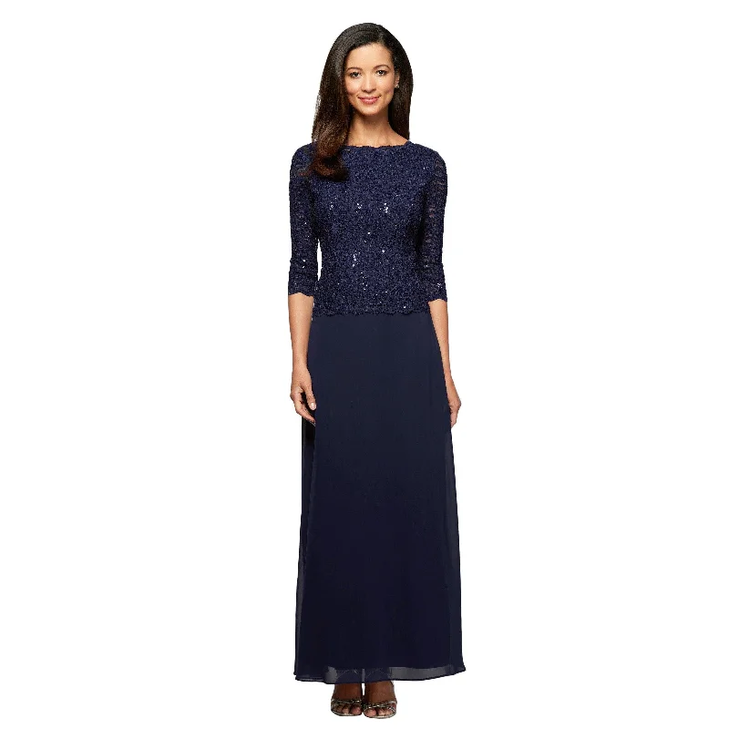 Sequined wedding dresses for a glamorous look​ Alex Evenings AE112318 Mother of the Bride Long Dress