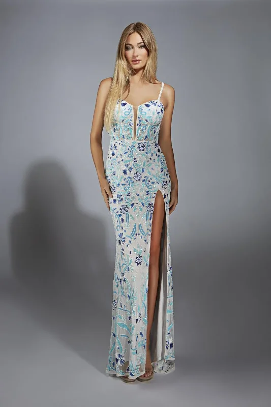 Mini dresses with geometric prints for a modern aesthetic Alyce Prom Dress 61871