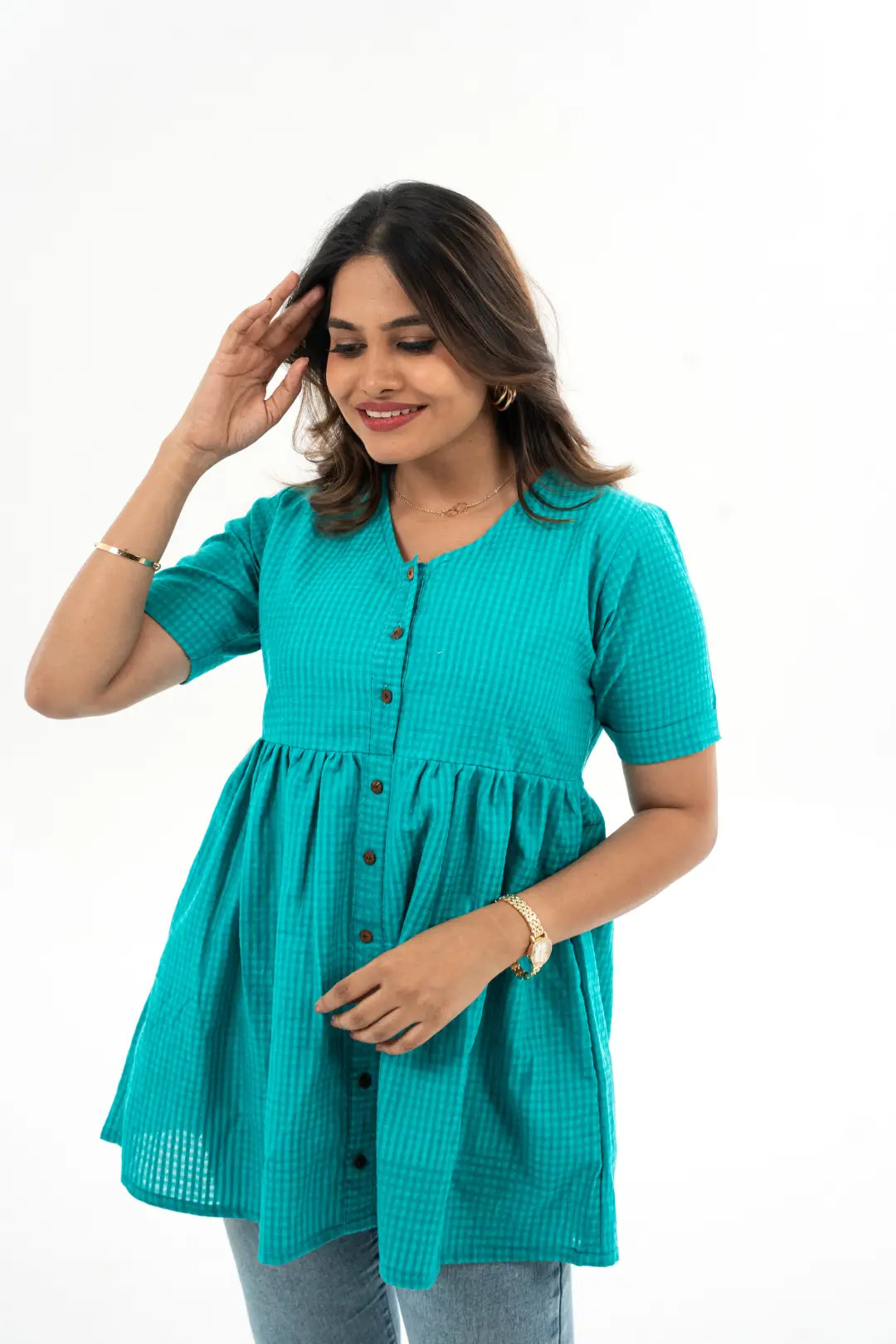 Maternity dress for a baby's first plane ride Street Chic Feeding Peplum