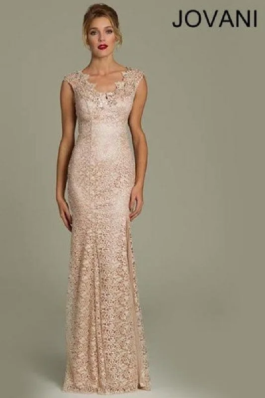 Wedding dresses with a mermaid - style skirt and a ball gown overlay​ Jovani 89693 Sleeveless Long Formal Dress