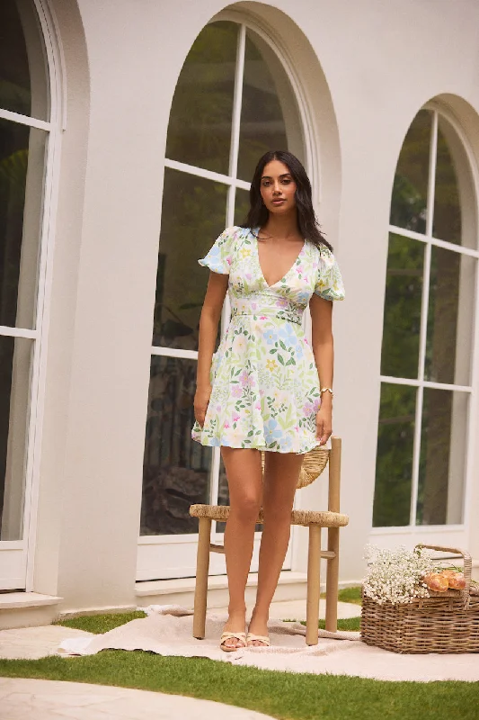Mini dresses with abstract prints for an artistic look Castora Mini Dress Green