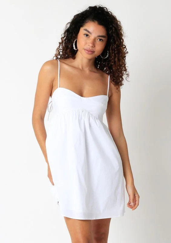 Button - Down Casual Dresses for a Classic Vibe​ Vali White Babydoll Cami Mini Dress