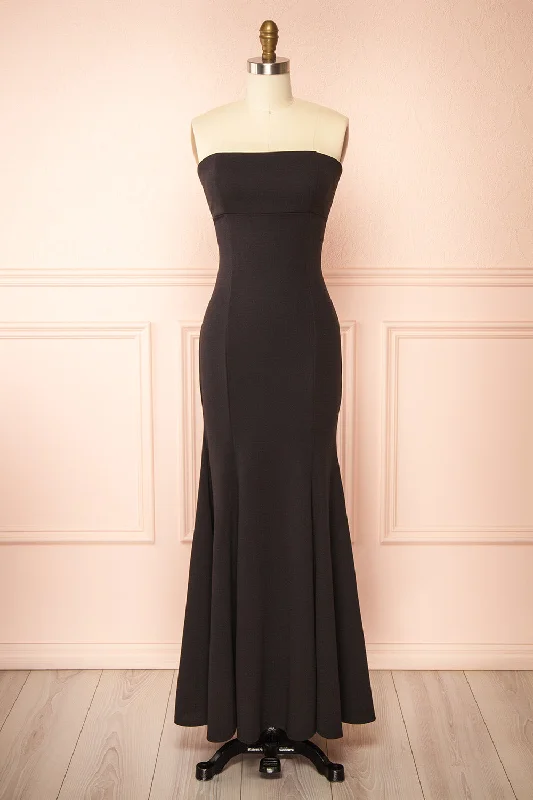 Mini dresses with mesh panels for a sexy and trendy look Aeji Black | Strapless Mermaid Dress w/ Corset Back