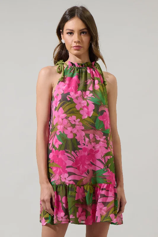 Post - Partum Casual Dresses for New Moms​ Dandi Floral Rumba Halter Mini Dress