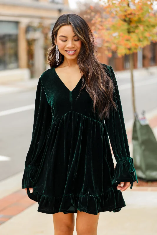 Mini dresses with wrap - around styles FINAL SALE - All The Luxe Velvet Babydoll Mini Dress