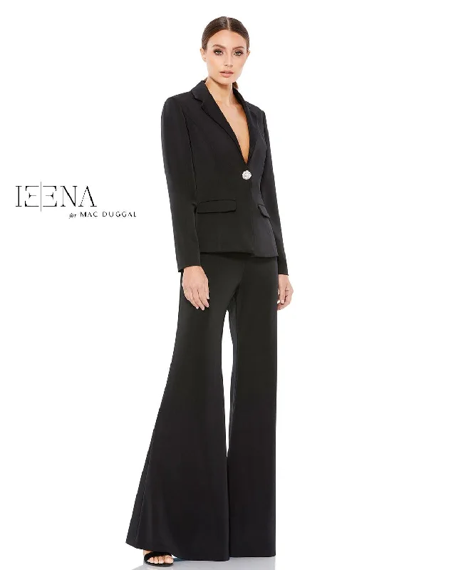 Wedding dresses with a belt made of crystals​ Mac Duggal 26455 Two Piece Formal Pant Suit