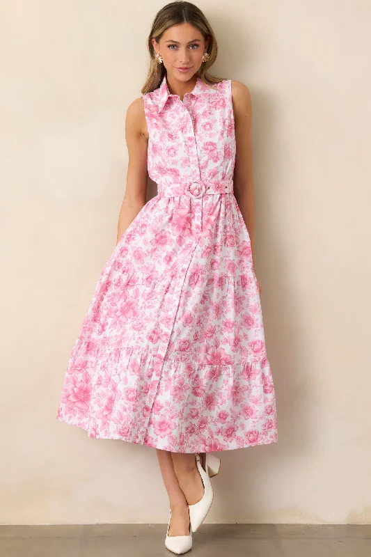 Travel - Friendly Casual Dresses for Comfort on the Go​ Cara La France Dianthus Pink Maxi Dress