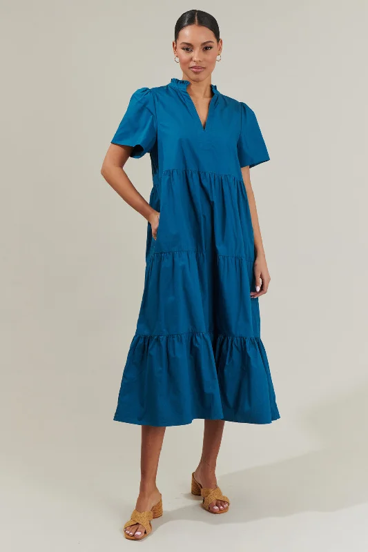 Scarf - Accented Casual Dresses for Added Style​ Amayah Tiered Midi Dress