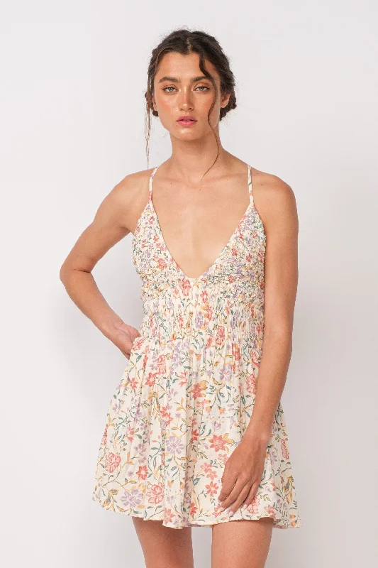 Floral Printed Casual Dresses for Summer​ Early June White Floral Print Mini Dress