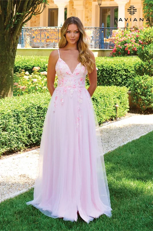 Mini dresses with ribbed textures for a unique appearance Faviana Tulle A-Line Delicate Prom Dress 11232