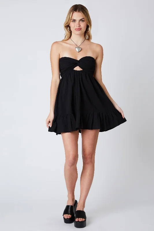 Party Casual Dresses for a Night Out​ Argie Black Strapless Romper