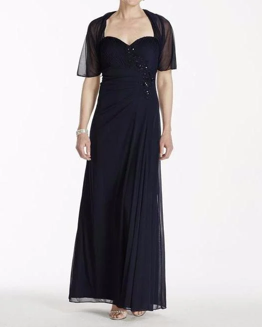 Wedding dresses with a belt made of crystals​ Cachet Long Formal Dress Evening Gown with Bolero